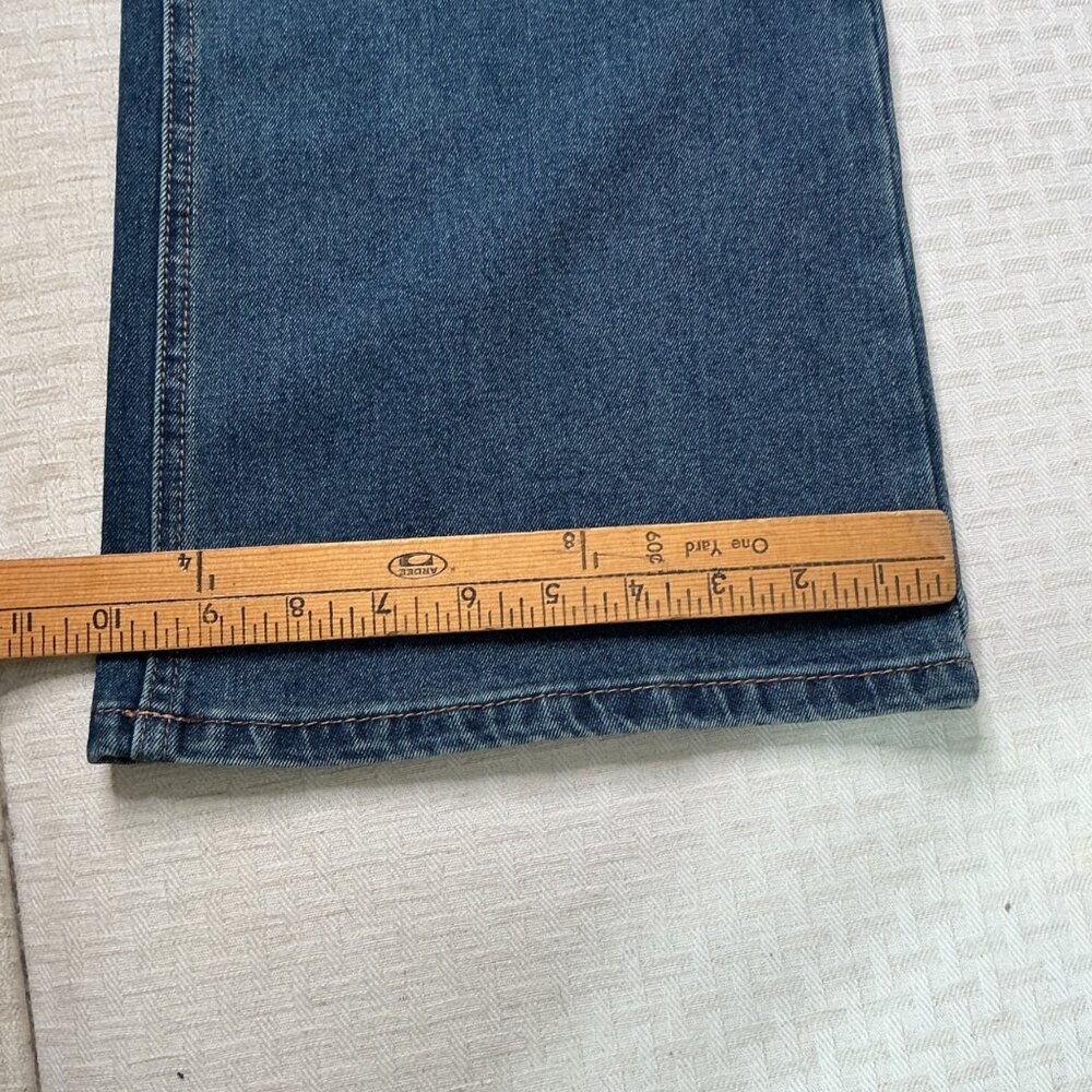 Almost Famous Womens Size 13 Blue Mid-Rise Bootcut Jeans Denim Distressed Look - Picture 10 of 11